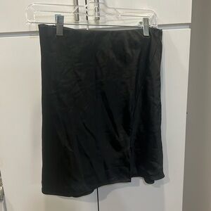 Black silky Windsor skirt